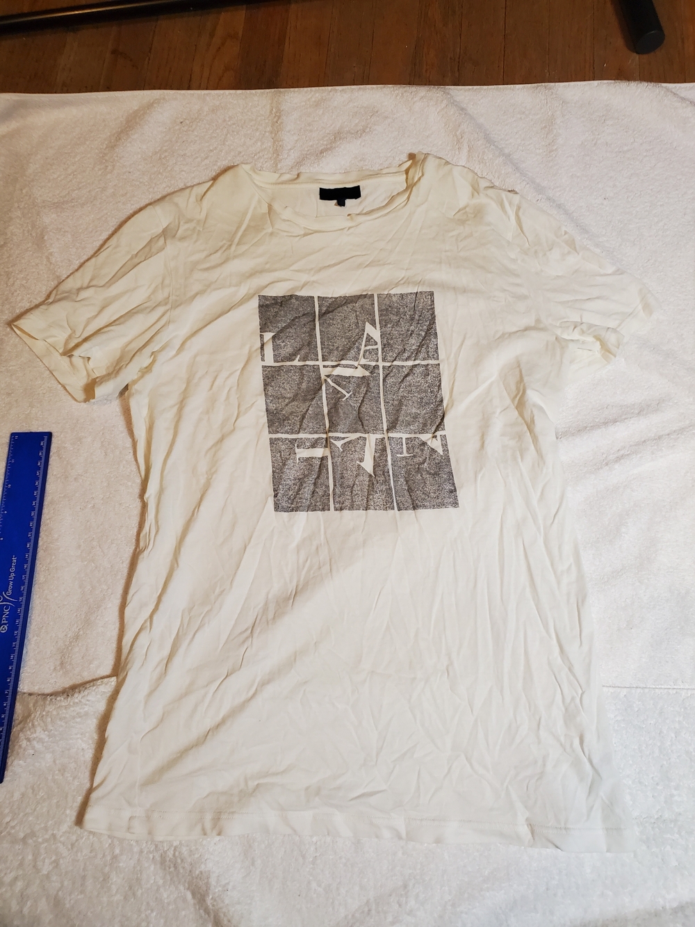 Lanvin Paris Men's 2020 Grid Graphic T-Shirt - White - Made in Italy size S